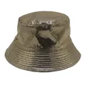 Sparkly gold sequin bucket hat for festivals with a metallic grid texture and sun protection - M (56-58cm) / Gold Sequin Checkered Pattern