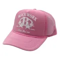 Pink mesh trucker hat with letter B embroidery and breathable back in American street style - Adjustable / Pink