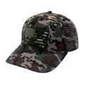 Tactische camouflage honkbalpet met PVC Amerikaanse vlag patch en ademende gaatjes - Verstelbaar / Camo Groen