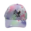 Unicorn embroidered girl's baseball cap with gradient tie-dye and white floral prints - Adjustable (48-54cm) / Purple
