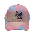 Pink gradient unicorn baseball cap with heart embroidery and colorful cartoon design - Adjustable (48-54cm) / Pink