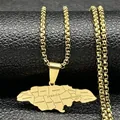 Gold Jamaica map pendant necklace with city engravings on a premium black leather background - Gold
