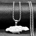 Jamaica map pendant necklace in stainless steel with engraved cities and square hole chain - Silver