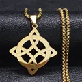 Detailed view of golden Celtic knot pendant on textured black leather surface - 60CM / Gold