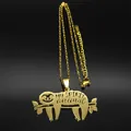 Detailed close-up of golden sloth pendant with My Spirit Animal hollow engraving - Gold Necklace