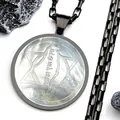 Collana Stella di David con mappa di Israele in madreperla e catena nera - Nero