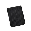 Mini black textured faux leather cosmetics bag with vertical stripes and magnetic closure - Black