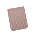 Mini bean paste pink PU leather lipstick pouch with vertical stripe texture and flap - Pink