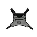 Minimalist grey tactical chest rig bag with black adjustable straps and breathable mesh - Gray