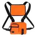 Tactical orange chest rig bag with adjustable black straps and multi-pocket design - Orange