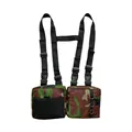 Tactical chest bag with jungle camouflage pattern and adjustable black straps - Green