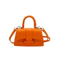 Bolso de mano naranja con patrón de cocodrilo y correa de hombro ajustable - Naranja