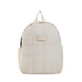 Sac à dos matelassé blanc crème avec coutures carrées et poches latérales - Blanc Cassé