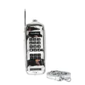 Novelty silver brick phone shaped crossbody bag with mirror finish and keypad detail - Patent Silver