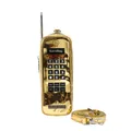 Creative gold vintage cellphone crossbody bag with keypad and adjustable strap - Glossy Gold