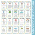 Set of 20 mindfulness flash cards for mental health with colorful illustrations and exercises - Mindfulness Practice Guidance Cards (QT1624)