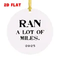 Adorno conmemorativo maratón 2025 en acrílico plano con cordón dorado para árbol de Navidad - Estilo Conmemorativo de Running 1 (QT1604-1)