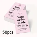 Lot de 50 cartes de remerciement roses minimalistes pour emballage et décoration cadeau - Sac Standard / Style Rose Minimaliste (QT1621-2)