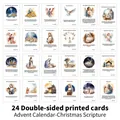 Set mit 24 Adventskalenderkarten mit Aquarell-Bibelsprüchen und Krippenmotiven - Weihnachts-Adventskarten (QT1622)