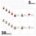 Christmas party stickers set with 30 watercolor labels featuring trees and snowmen - Watercolor Christmas Mix (QT1643)