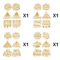 Set de 24 pegatinas de transferencia UV Merry Christmas doradas para vasos de 16oz y tazas - Juego de 24 Pegatinas de Navidad (QT1626) / Dorado