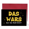 Carte d'anniversaire drôle style Star Wars avec enveloppe et texte allemand - Style Humour Star Wars Allemand (QT1639-1)