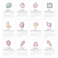 Set of 12 minimalist aesthetic 2026 calendar cards with hand-painted gem illustrations - Magic Crystal Series Set (QT1665-2)
