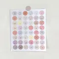 Feuille de 48 autocollants ronds emoji couleurs Morandi avec des visages minimalistes - Autocollant Visage Souriant Brillant