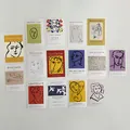 Set of 15 Matisse-style minimalist art postcards featuring abstract figures and floral designs - Matisse B