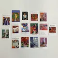 Set of 15 aesthetic Nordic art cards featuring Impressionist and Cubist style portraits - Matisse A