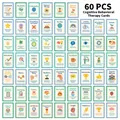 60 tarjetas de terapia DBT para mindfulness y autocuidado en diseño de cuadrícula - Tarjetas de Terapia Educativa (QT1655-1)