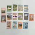 Detail of 15 Impressionist art cards featuring oil painting scenery and artistic text - Monet A