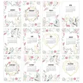 Set van 12 minimalistische bloemen kalenderkaarten 2026 voor esthetische wanddecoratie - Bloemenkalender Kaartenset