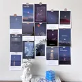 Lot de 15 cartes murales esthétiques White Moonlight avec paysages naturels et lunes - Clair de Lune Blanc Style A