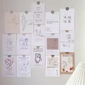 Set of 15 Nordic minimalist aesthetic wall decor cards with soft neutral color tones - Embrace Happiness A / 15 Sheets