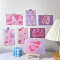 Cartes de vœux lapin rose et cartes postales cœur pour déco murale lot de 7 - Lot Thème Lapin Rose
