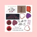 Detailed view of pink heart aesthetic stickers for journals and laptops with hand-drawn art - Life And Dessert Theme
