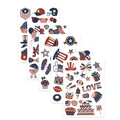 Pack de 5 láminas de pegatinas del Día de la Independencia de EE. UU. con sombreros y águilas - Estilo Patriótico Americano