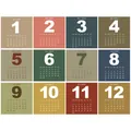 Muurkalender 2025 posterkaarten met minimalistisch vintage rasterontwerp in aardetinten - 2026 Kalenderkaarten (QT1628-1)