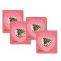 Detail of pink heart-shaped photo frame stickers with cute cat designs and floral patterns - Pink Heart