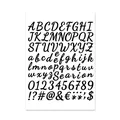 Pegatinas de letras y números negros impermeables para decoración de botellas DIY - Blanco