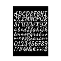 Pegatinas impermeables de letras cursivas blancas y números sobre fondo negro - Negro