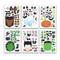 Detailansicht von 6 Halloween DIY-Puzzle-Stickern mit Geistern und Kürbissen - Halloween Charakter Serie
