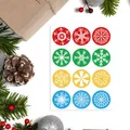 Christmas snowflake stickers in red green yellow and blue colors for gift wrapping - Multicolor Snowflake Theme (1)