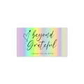 Macro view of laser holographic thank you card with iridescent gradient and heart design - Thank You So Much (G9) / 50 Sheets/Pack