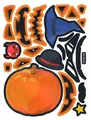 Halloween DIY pumpkin sticker set with cartoon witch hat and devil expressions style DY018 - Halloween Pumpkin Combo (DY018)