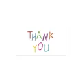 Minimalist white rectangular thank you card with colorful handwritten style typography - Thin Script Style (G15)