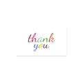 Minimalist white thank you card with colorful gradient lettering for gift packaging - Gradient Artistic Style (G16)