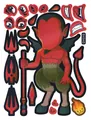 Σετ αυτοκόλλητα μικρός διάβολος Halloween με πρόσωπα τεράτων για DIY για παιδιά - Στυλ Κόκκινου Μικρού Δαίμονα (DY015)