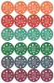 24-piece set of colorful Christmas advent calendar stickers with German number words - German Number Festive Pattern (4)